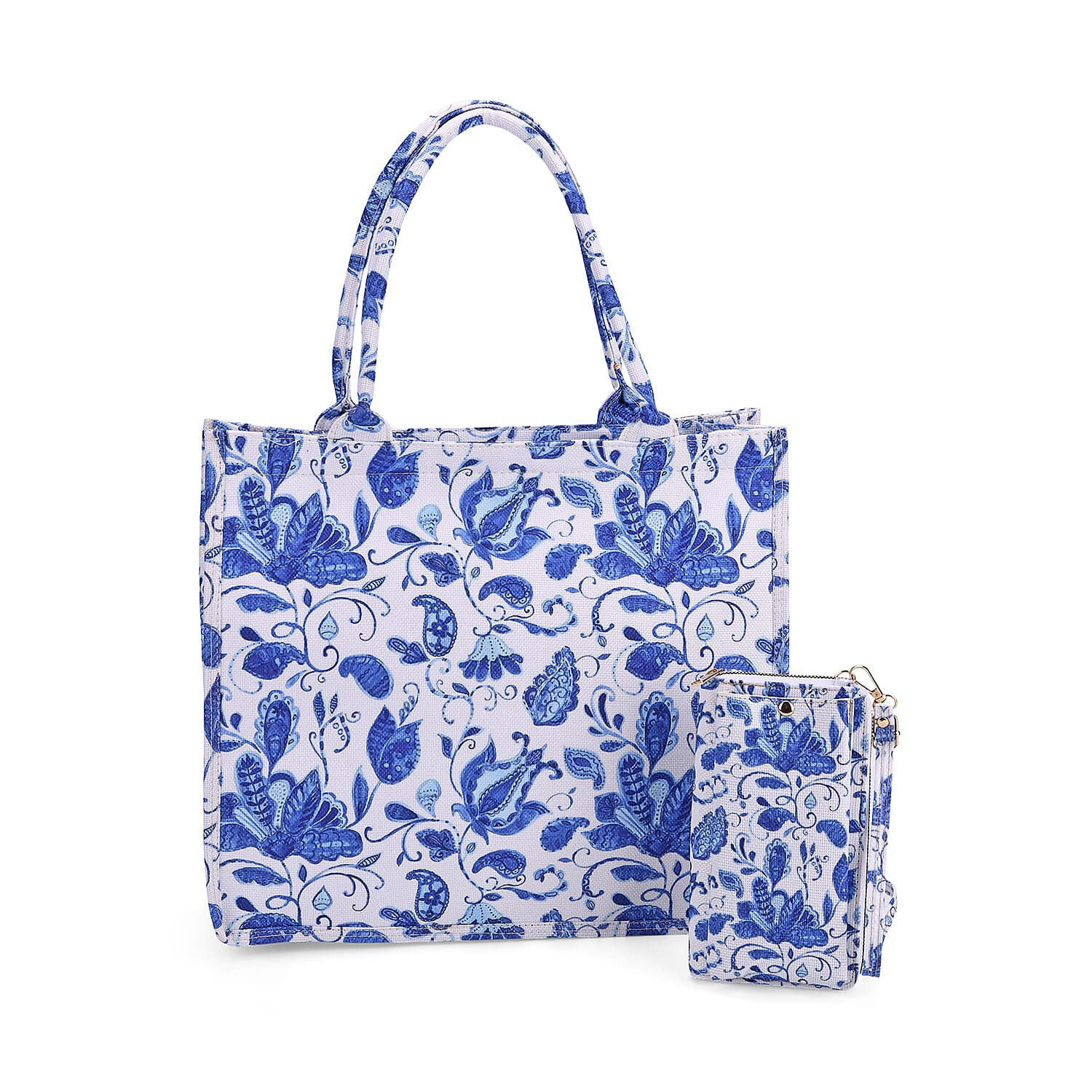 2 Piece Set - Blue Tote Bag and Crossbody Bag