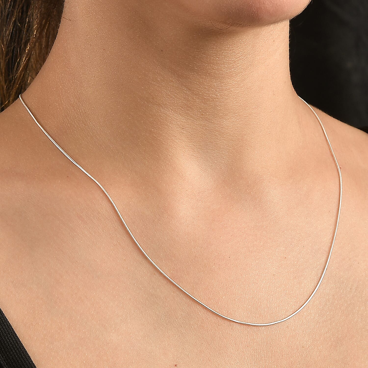 Sterling Silver Slider Snake Necklace (Size 20)