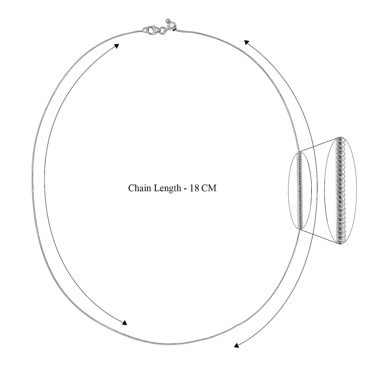 Sterling Silver Slider Snake Necklace (Size 20)