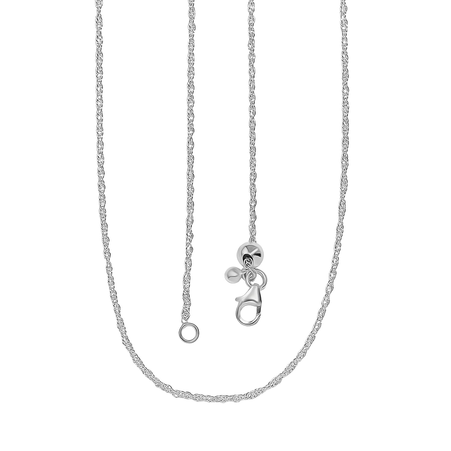 Sterling Silver Prince Of Wales Slider Necklace (Size 20) Sterling Silver Prince Of Wales Slider Necklace (Size 20)