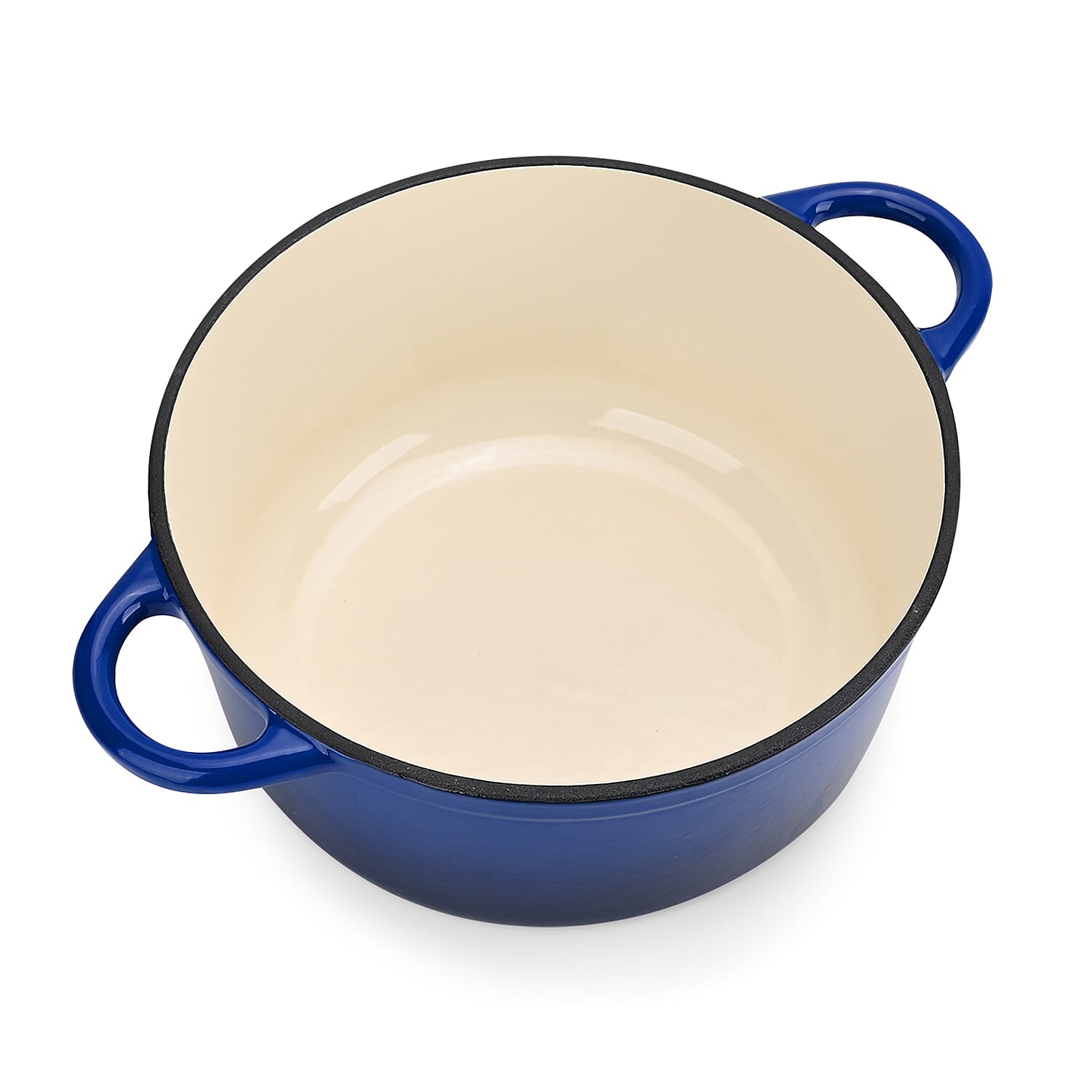 Cast Iron Pot with Lid - 4L Capacity (24x32x10.7cm) - Dark Blue