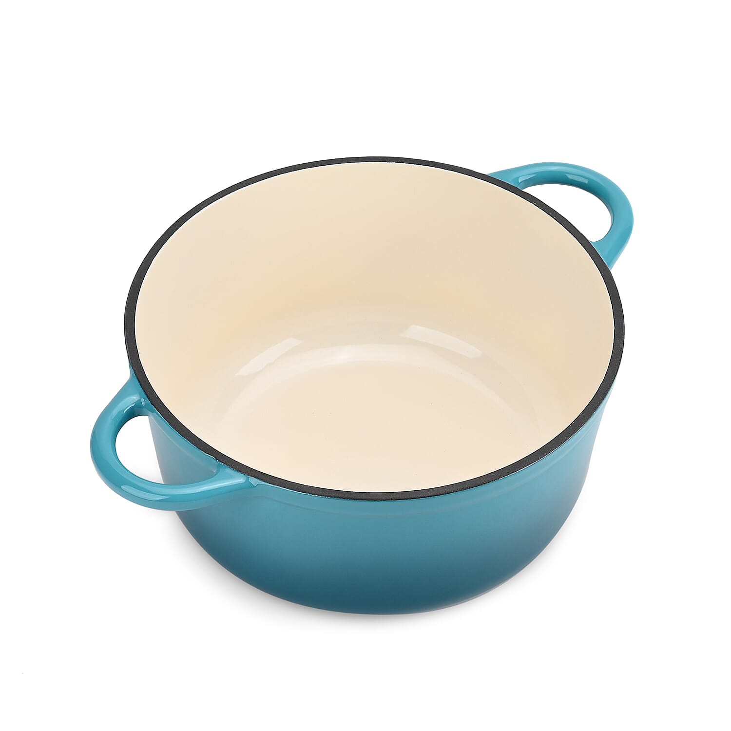 Cast Iron Pot with Lid - 4L Capacity (24x32x10.7cm) - Light Blue