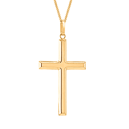 9K Gold Cross Pendant Polished