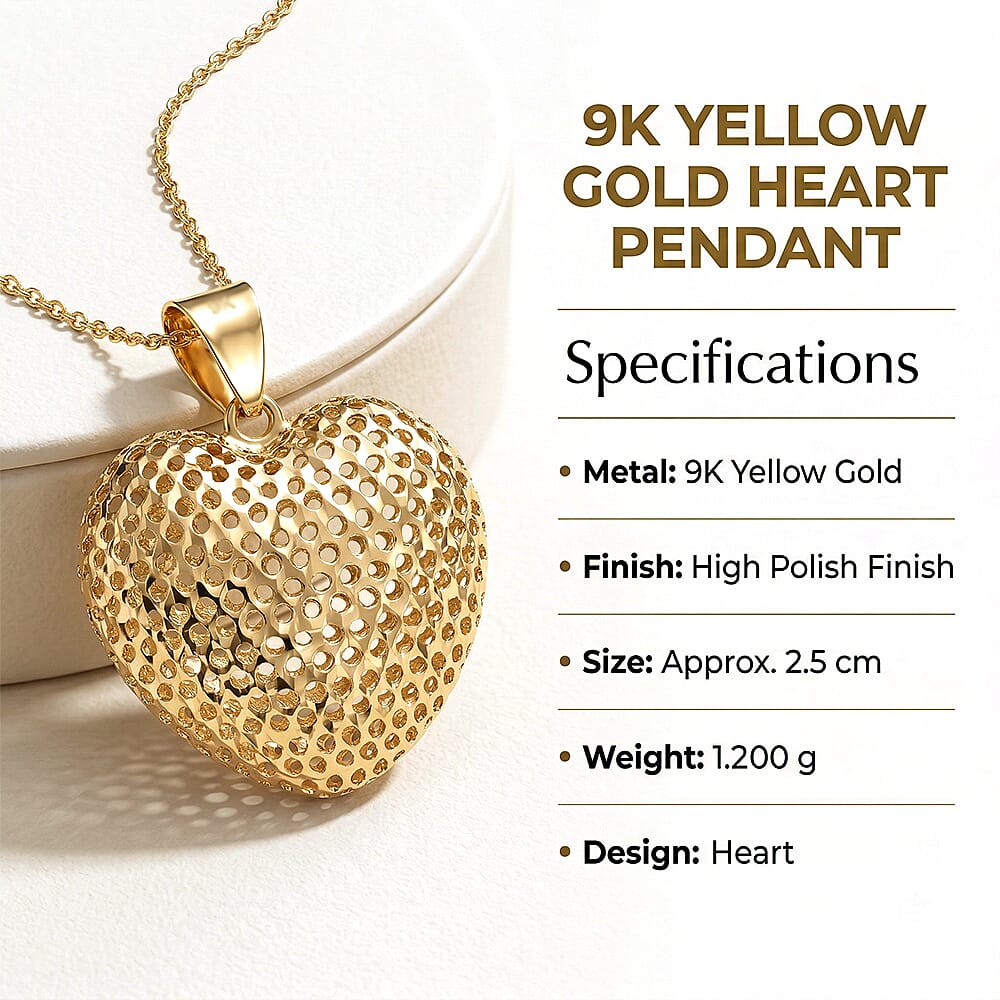 9K Yellow Gold Pendant, Gold Wt.1.2 Gms