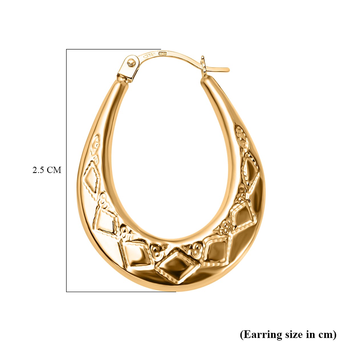 9K Yellow Gold Earring, Gold Wt.0.92 Gms 9K Yellow Gold Earring, Gold Wt.0.92 Gms