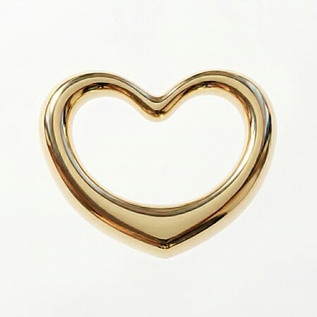 9K Yellow Gold 12mm x 14mm Heart Slider Pendant
