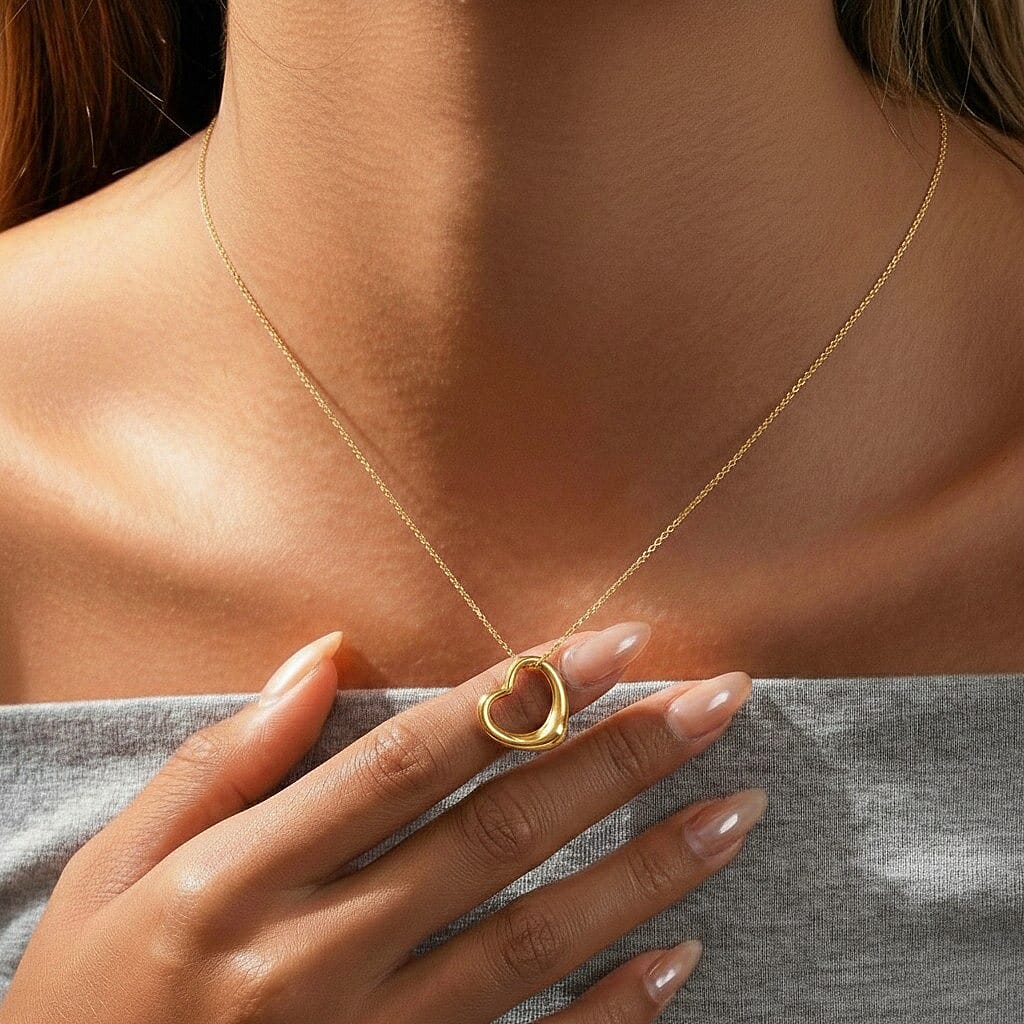 9K Yellow Gold Heart Slider Pendant