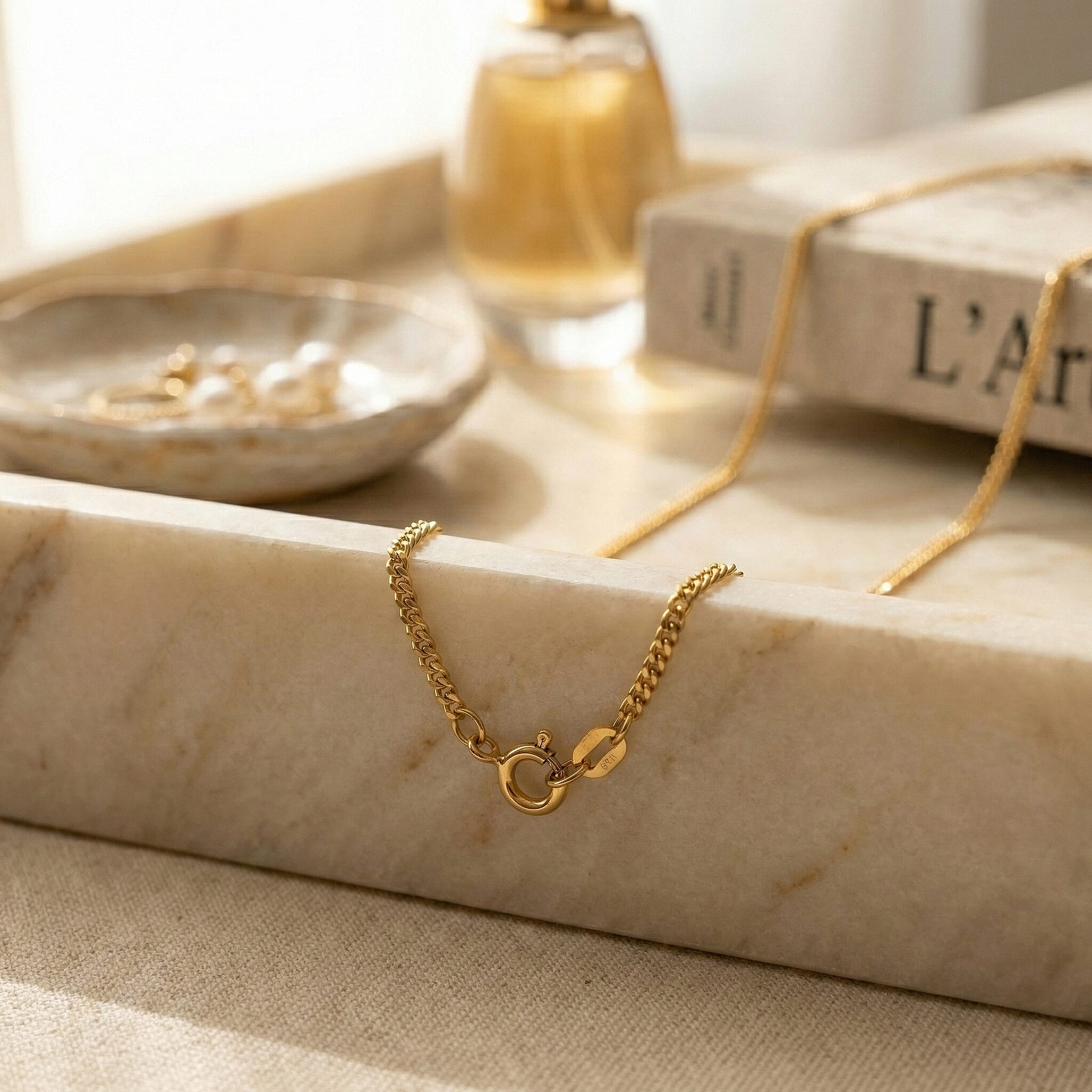 9K Yellow Gold Chain (Size - 18), Gold Wt.0.5 Gms