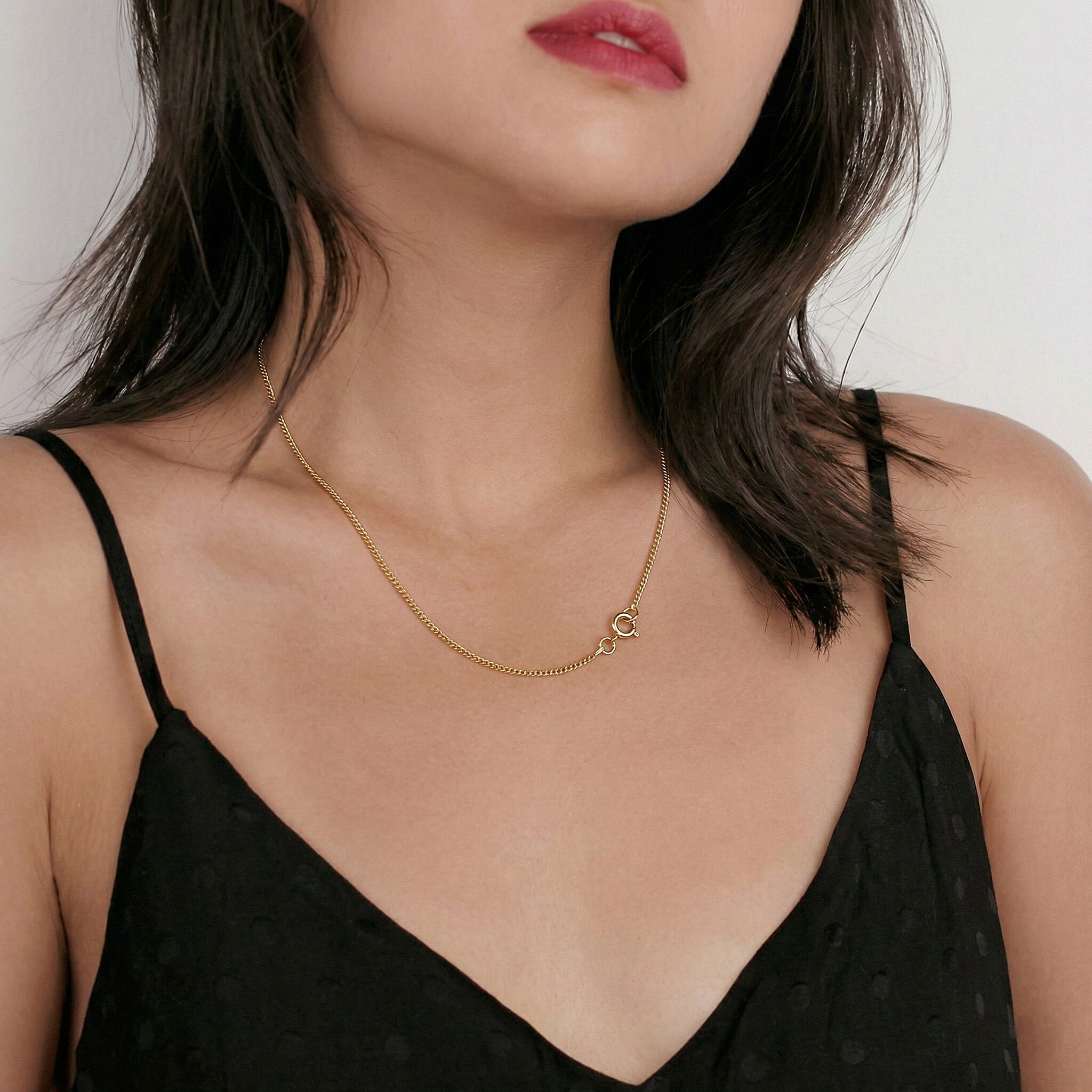 9K Yellow Gold Chain (Size - 18), Gold Wt.0.5 Gms