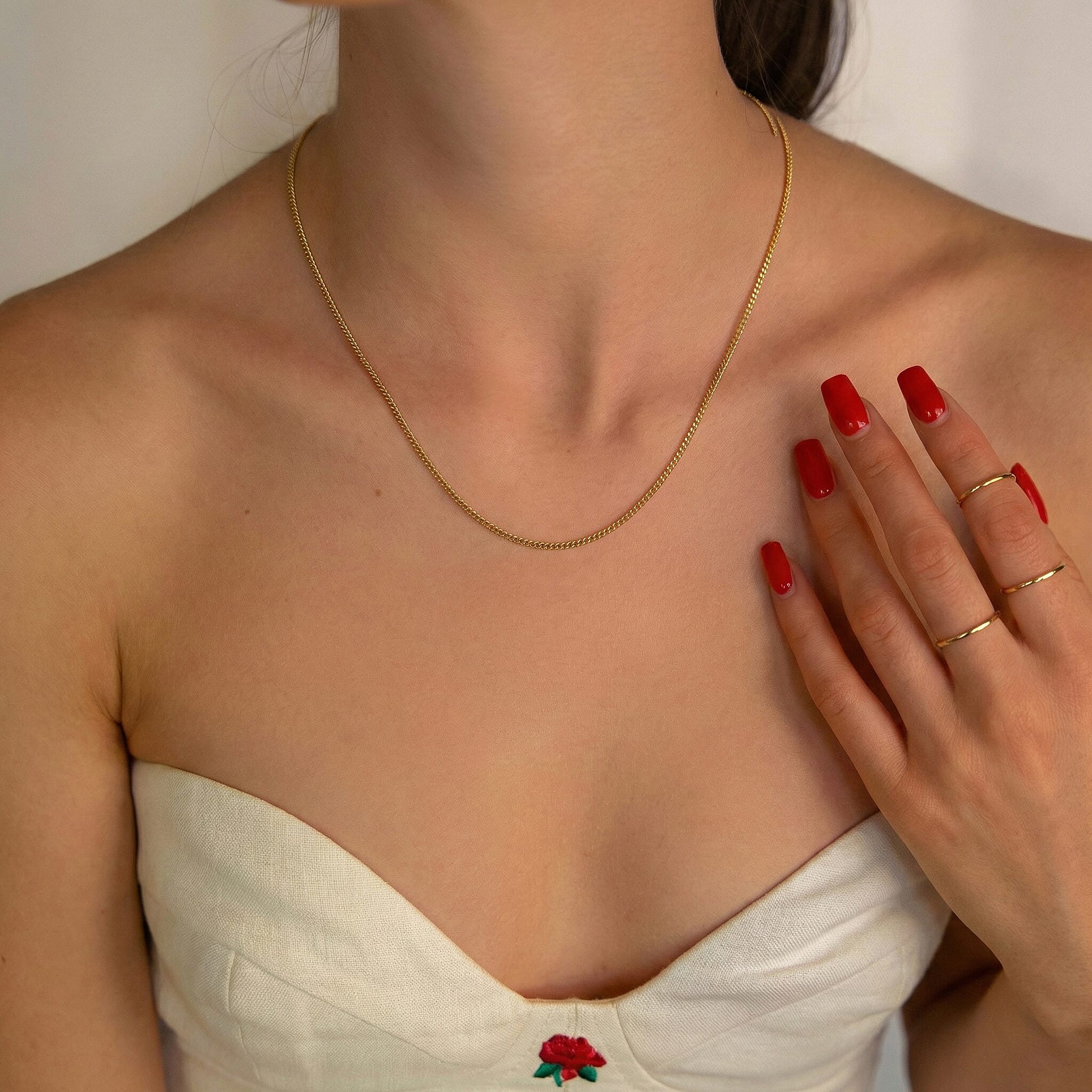 9K Yellow Gold Chain (Size - 18), Gold Wt.0.5 Gms