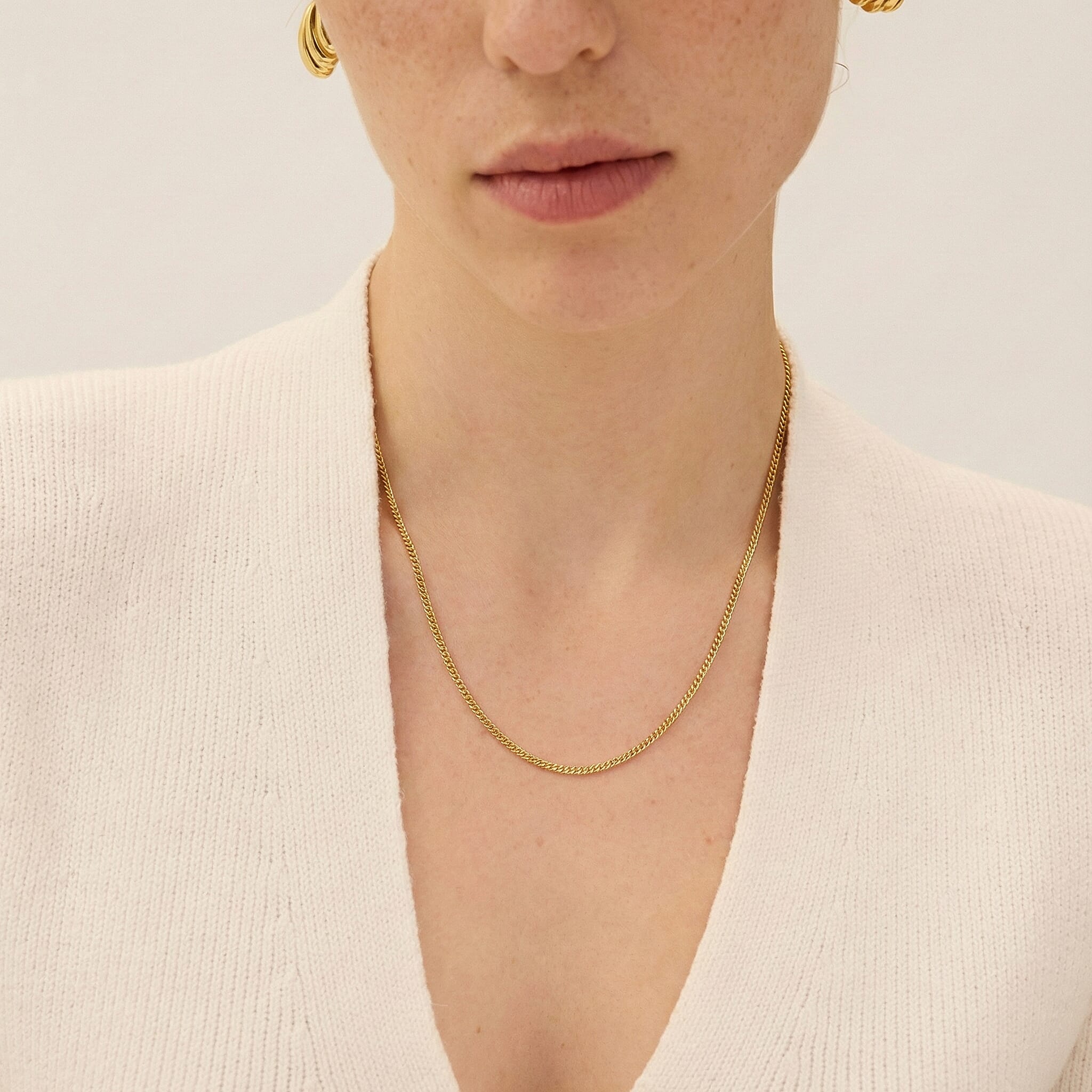 9K Yellow Gold Chain (Size - 18), Gold Wt.0.5 Gms