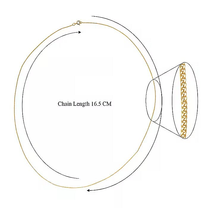9K Yellow Gold Chain (Size - 18), Gold Wt.0.5 Gms