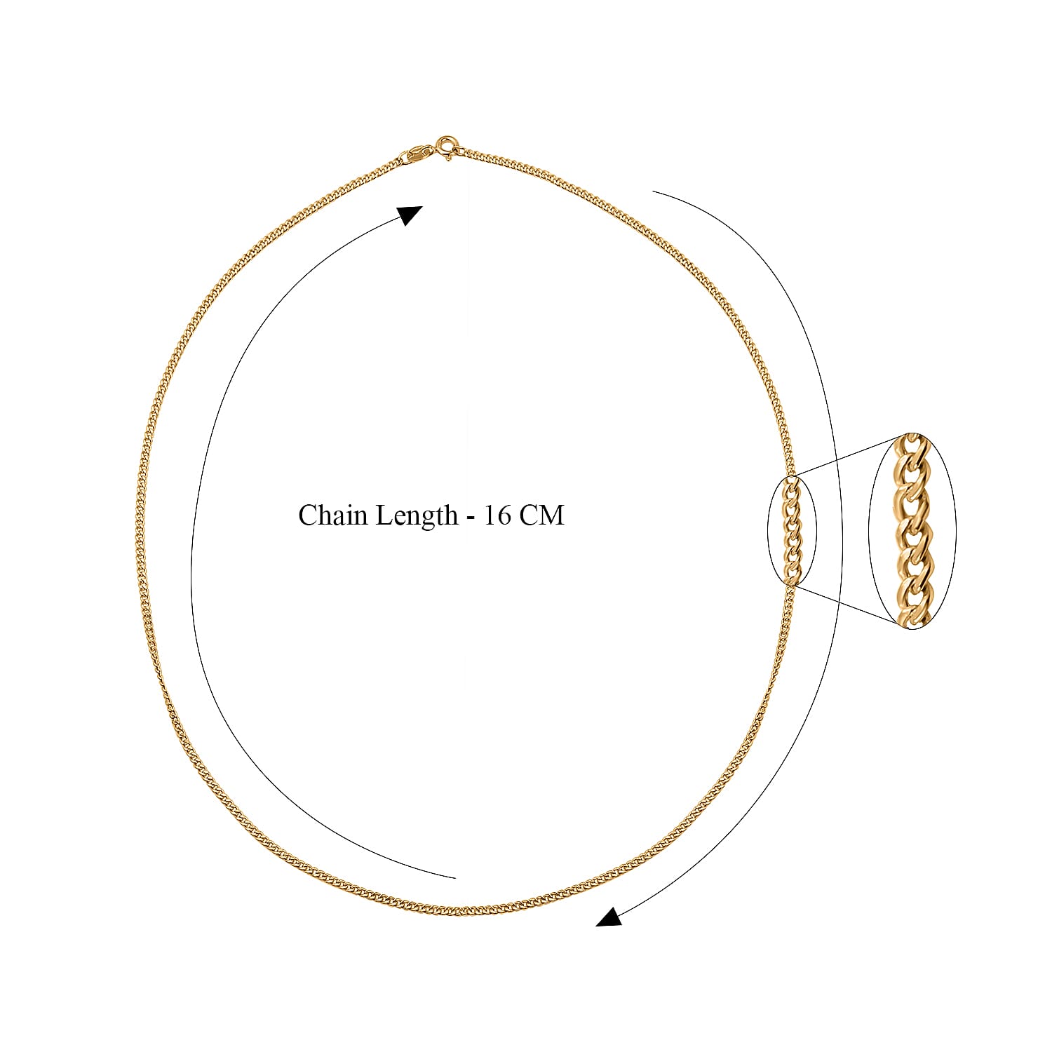 Hatton Garden Close Out Deal - 9K Yellow Gold Chain (Size 18) with Spring Ring Clasp