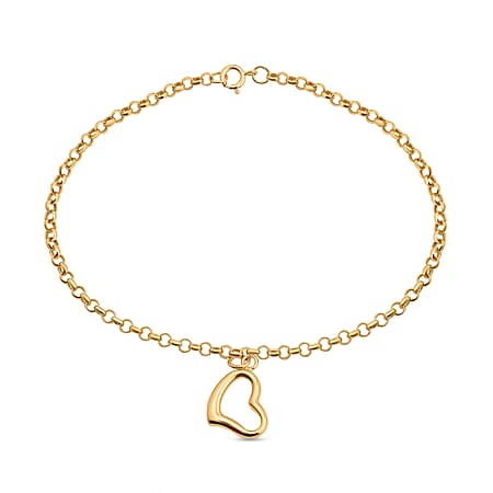 9K Gold 2.4 MM Belcher Bracelet with Spring Ring Clasp 7 Inch Polished