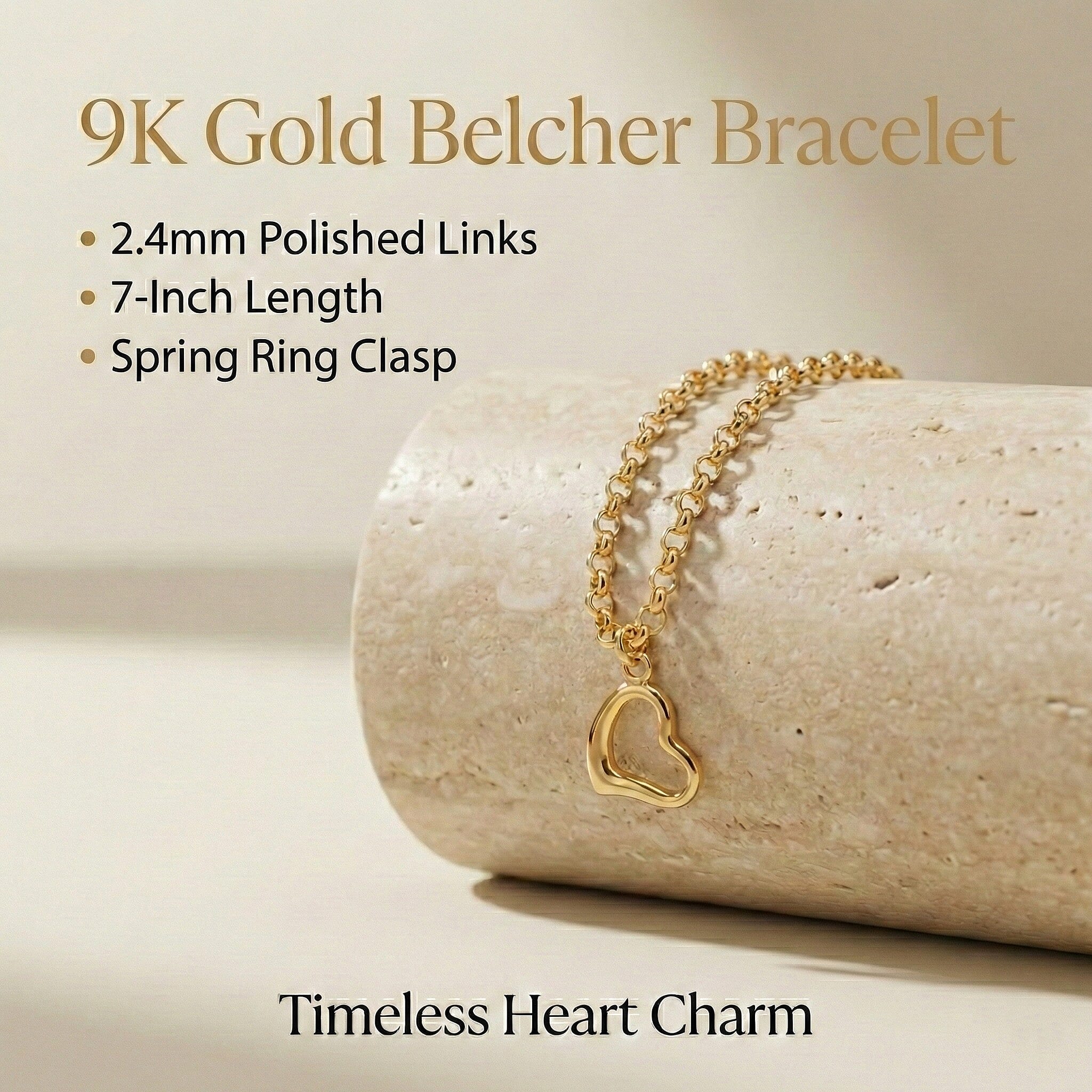 9K Yellow Gold Bracelet (Size - 7), Gold Wt.0.96 Gms