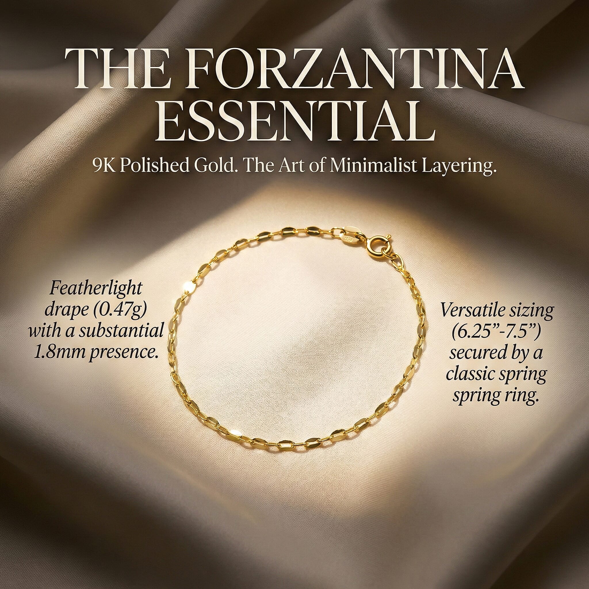 9K Yellow Gold Bracelet (Size - 7.5), Gold Wt.0.47 Gms