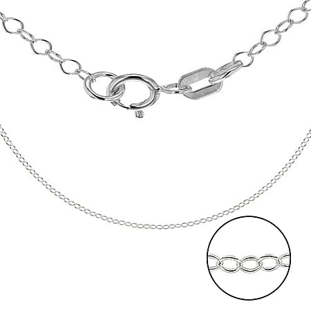 Silver 2 MM Belcher Chain with Spring Ring Clasp 24 Inch Polished, 1.8 Gms