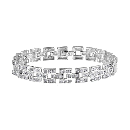LUXURIANT 2 Ct. Lab Grown Diamond Bracelet (Size 7.5) in Rhodium Overlay Sterling Silver (SI/GH) LUXURIANT 2 Ct. Lab Grown Diamond Bracelet (Size 7.5) in Rhodium Overlay Sterling Silver (SI/GH)