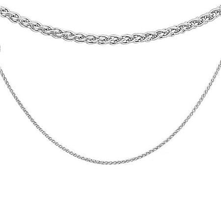 Silver 1.3 MM Spiga Chain with Lobster Clasp 20 Inch Polished, 3 Gms