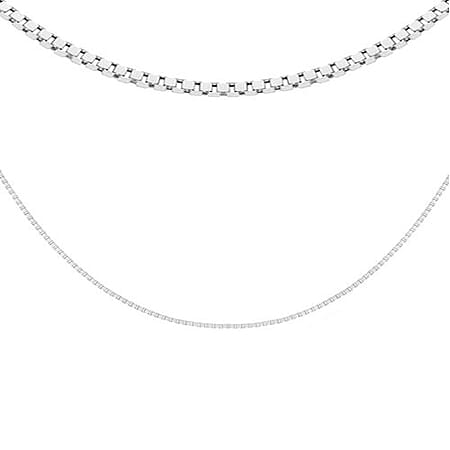 Silver 0.9 MM Box Chain with Spring Ring Clasp 20 Inch Polished, 2.6 Gms Silver 0.9 MM Box Chain with Spring Ring Clasp 20 Inch Polished, 2.6 Gms