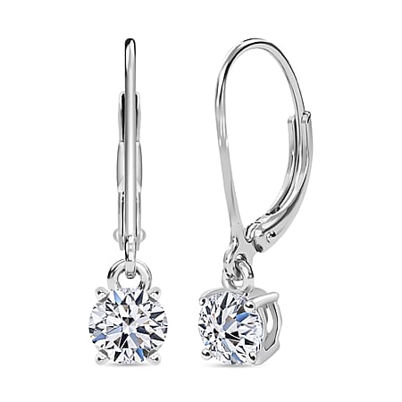 LUXURIANT 1 Ct. Lab Grown Diamond Solitaire Earring with Lever Back in 950 Platinum SGL Certified (VS-EF) LUXURIANT 1 Ct. Lab Grown Diamond Solitaire Earring with Lever Back in 950 Platinum SGL Certified (VS-EF)