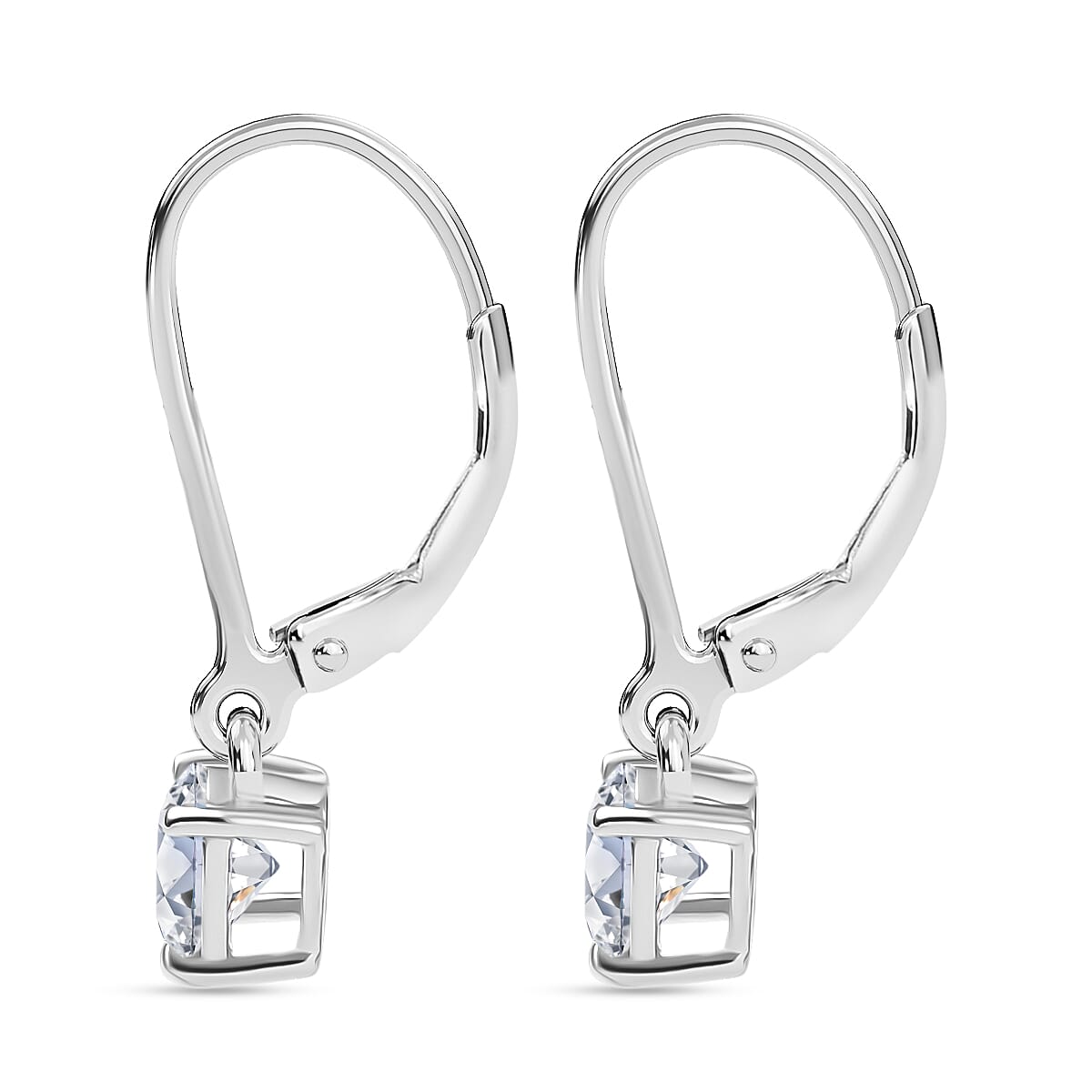 Luxuriant 950 Platinum SGL Certified Lab Grown Diamond (VS-EF) Drop Earring with Lever Back 1.00 Ct, Platinum Wt. 2.19 Gms.