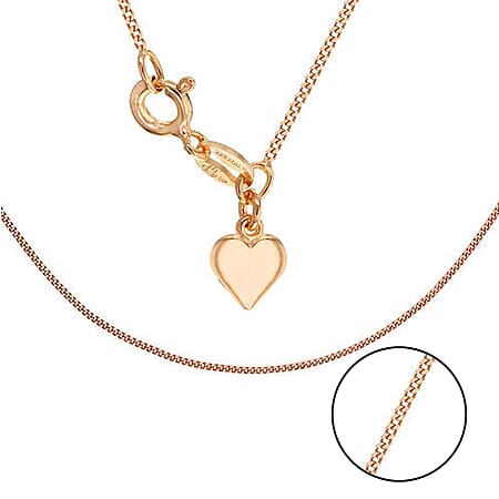 Silver 1 MM Curb Chain with Spring Ring Clasp 18 Inch Gold Plated, 1.7 Gms