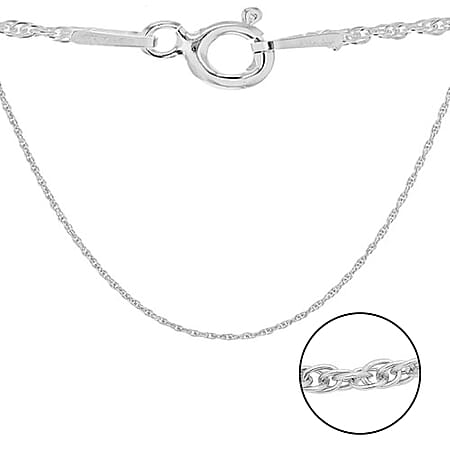 Silver 1.3 MM Pow Chain with Spring Ring Clasp 22 Inch Polished, 2.3 Gms