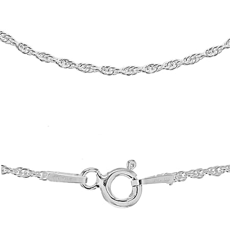 Silver 1.8 MM Pow Chain with Spring Ring Clasp 22 Inch Polished, 3.4 Gms