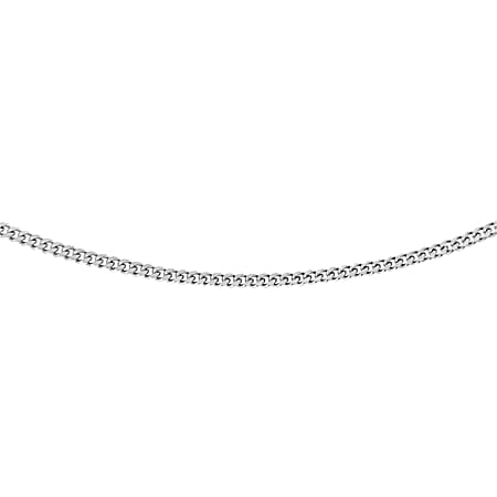 Silver 1.1 MM Curb Chain with Spring Ring Clasp 18 Inch Polished, 1.5 Gms