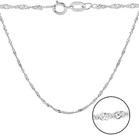 Silver 1.8 MM Curb Chain with Spring Ring Clasp 18 Inch Diamond Cut, 2.1 Gms Silver 1.8 MM Curb Chain with Spring Ring Clasp 18 Inch Diamond Cut, 2.1 Gms