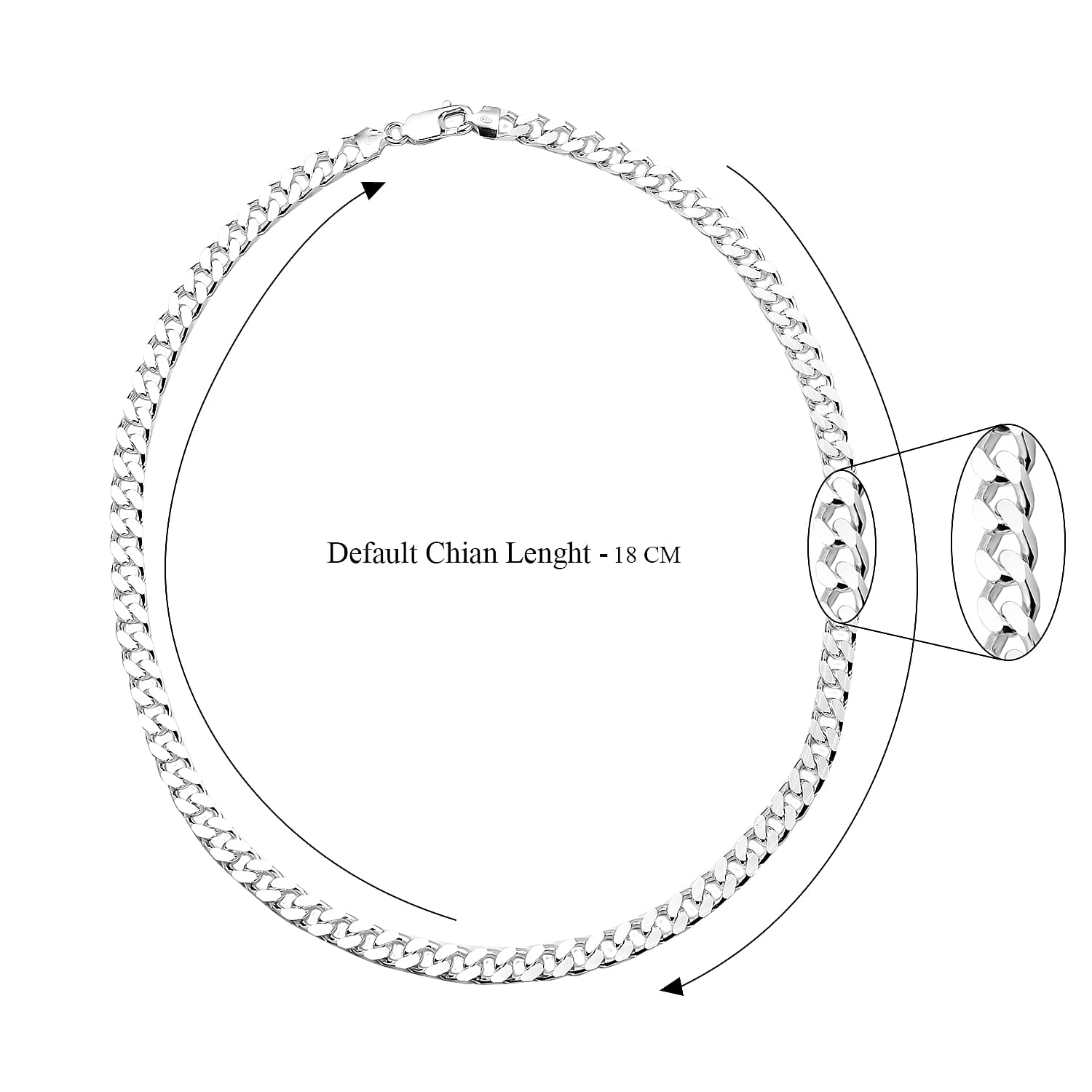 Sterling Silver Chain (Size - 20), Silver Wt.47 Gms Sterling Silver Chain (Size - 20), Silver Wt.47 Gms