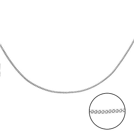 Silver 0.7 MM Curb Chain with Spring Ring Clasp 16"-20 Inch Polished, 0.78 Gms Silver 0.7 MM Curb Chain with Spring Ring Clasp 16"-20 Inch Polished, 0.78 Gms