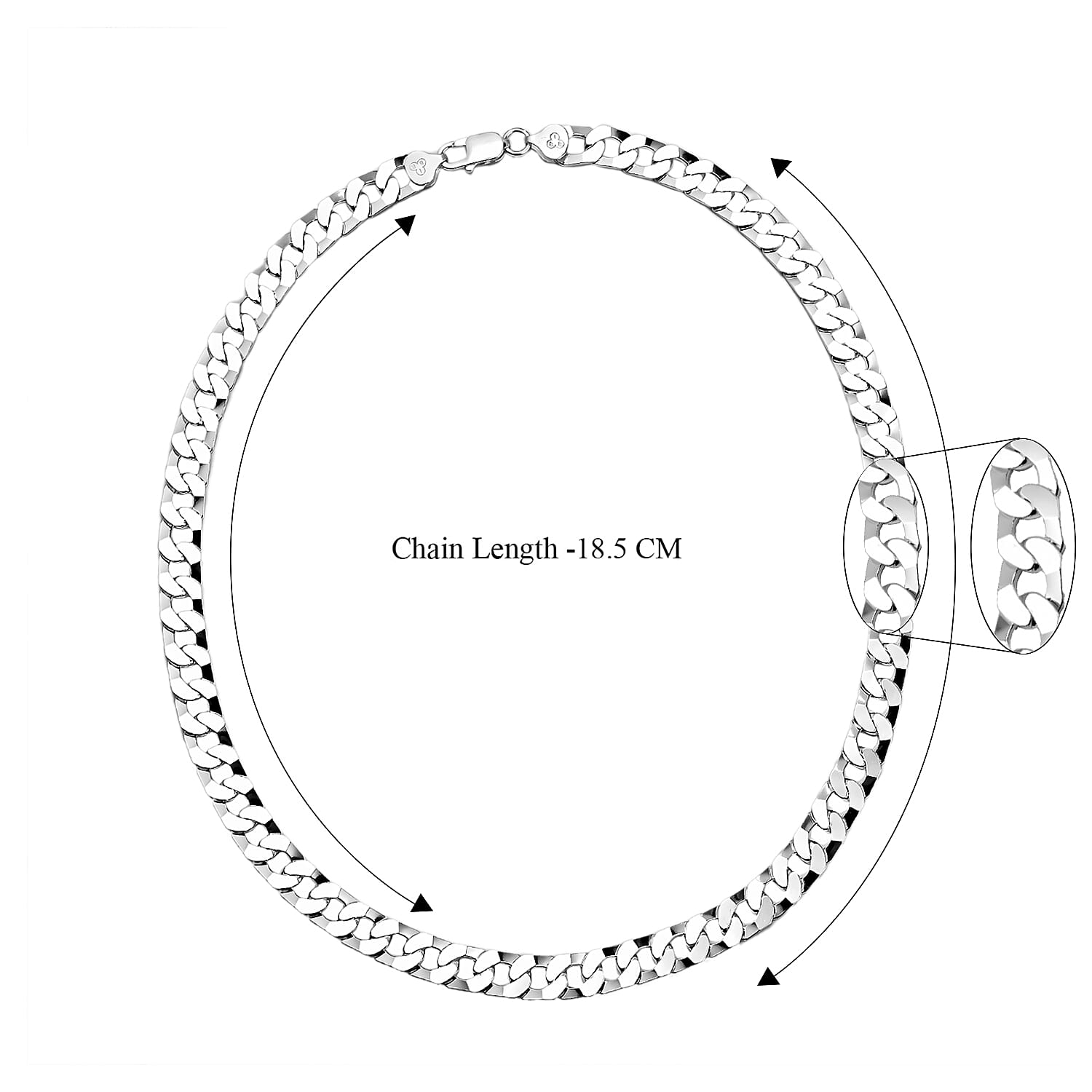 Sterling Silver Chain (Size - 20), Silver Wt.48.4 Gms Sterling Silver Chain (Size - 20), Silver Wt.48.4 Gms