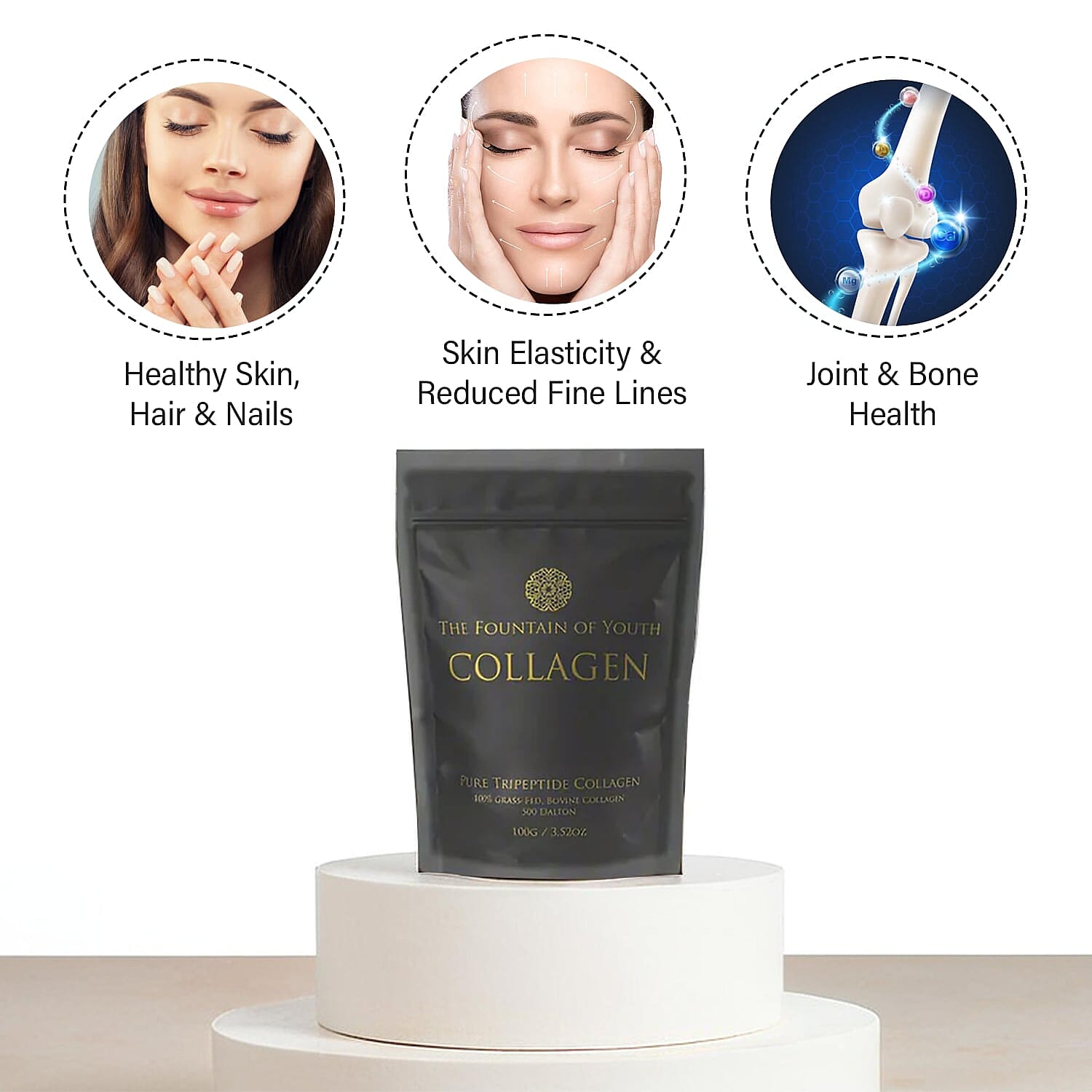 Brand New Fountain of Youth Lifestyle Pure Tripeptide Collagen Set - 100gm