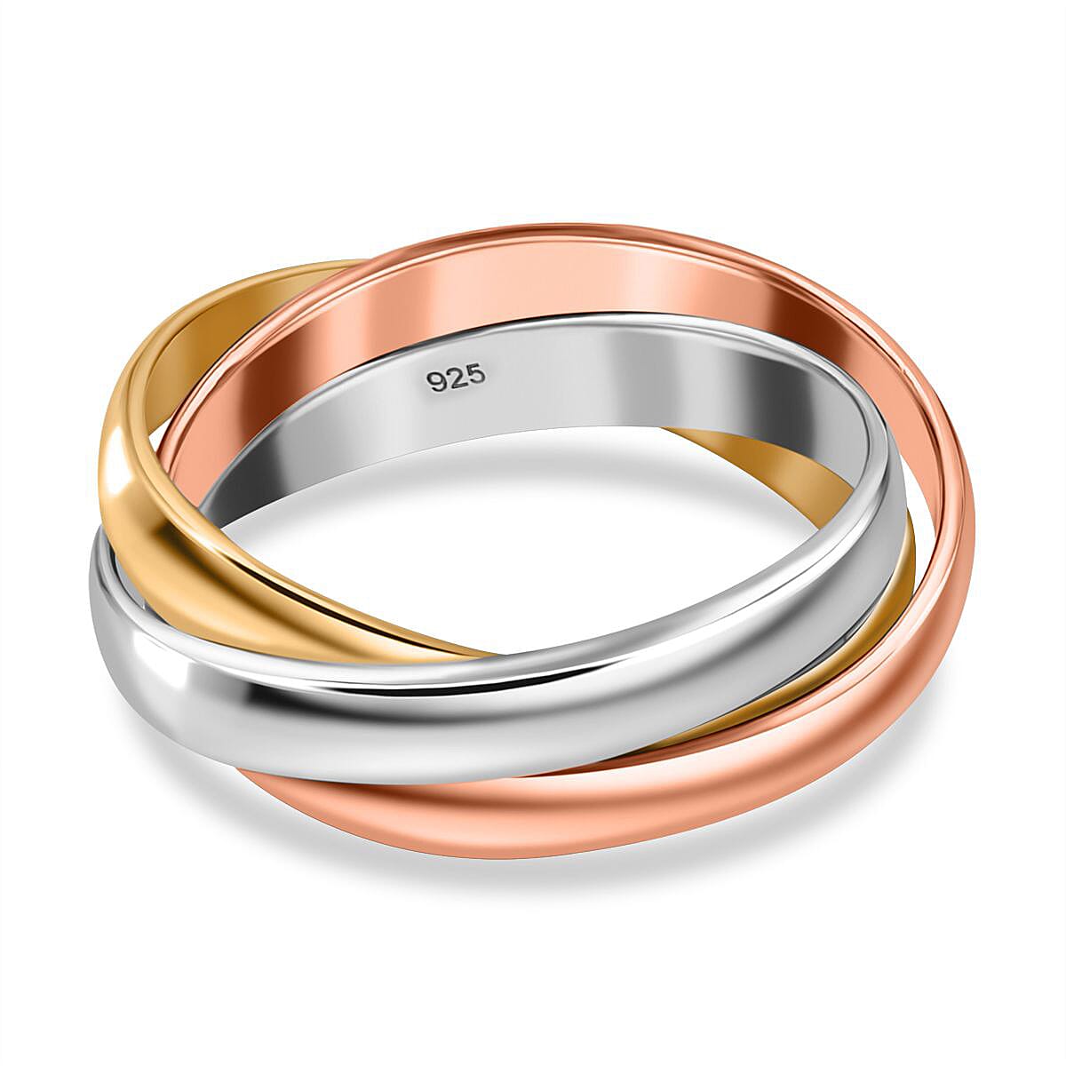 Rachel Galley - Tri Color Gold Sterling Silver Criss Cross Ring