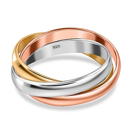 Rachel Galley - Tri Color Gold Sterling Silver Criss Cross Ring