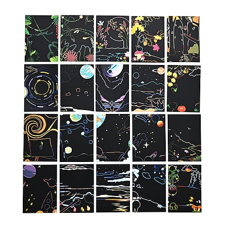 Set of 40 Sheet Scratch Paper Art - Multicolor A4 Size