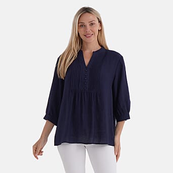 https://tjcuk.sirv.com/Products/81/0/8106595/La-Marey-Pintuck-Button-Blouse-Size-16-to-18-Navy_8106595.jpg?w=342&h=342