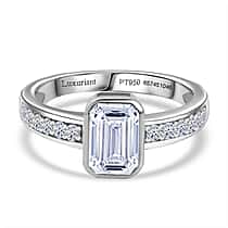 LUXURIANT 2 Ct. Lab Grown Diamond Emerald-Cut Ring in 950 Platinum IGI Certified VS-EF