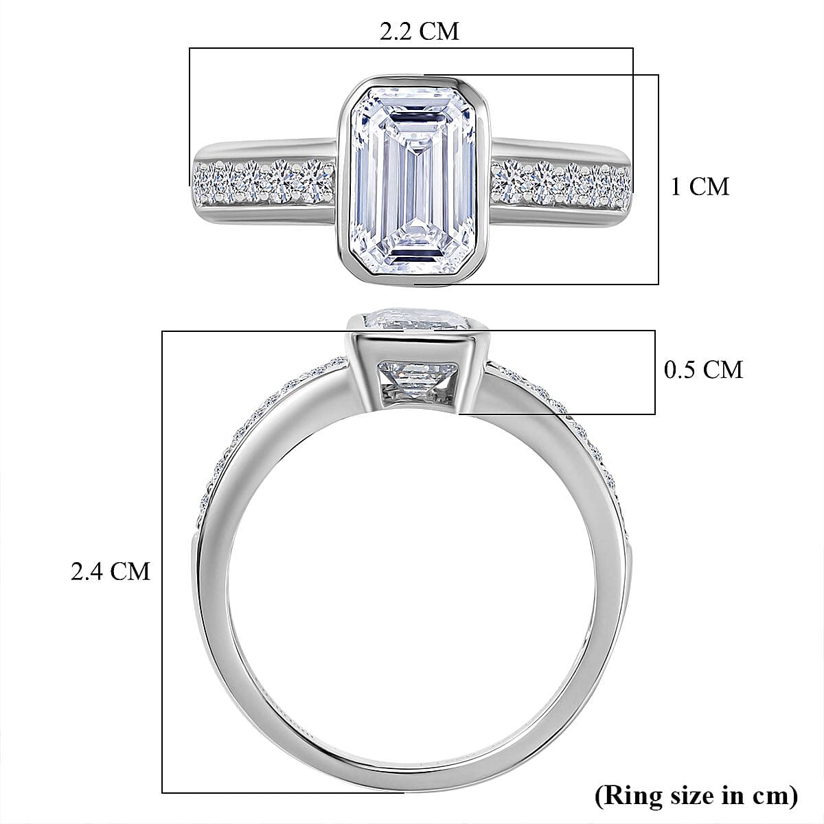Luxuriant 950 Platinum IGI Certified (VS-EF) Lab Grown Diamond  Ring 2.00 Ct, Platinum Wt. 5.28 Gms.