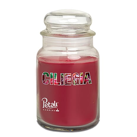 Petali Set of 3 Scented Large Jar Candles - Biscotti, Cherry & Peony - Total 300 Hours Burn Time