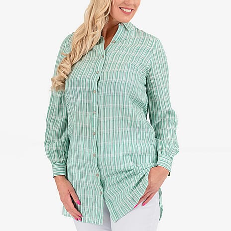 Stripe Long Shirt (Size - 14) - Green