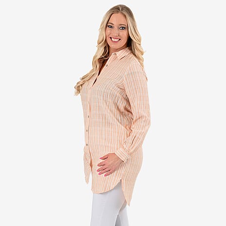 Stripe Long Shirt (Size - 18) - Orange