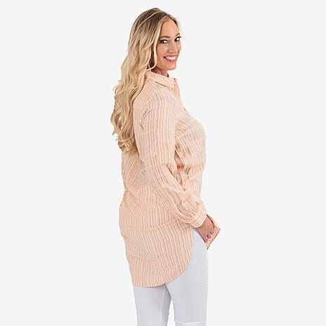 Stripe Long Shirt (Size - 22) - Orange