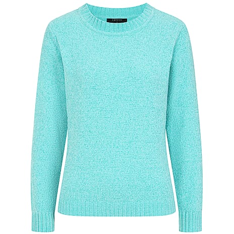 Emreco Plain Round Neck Chenille Jumper (Size XL) - Turquoise