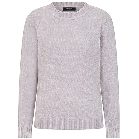 Emreco Plain Round Neck Chenille Jumper (Size XL) - Grey