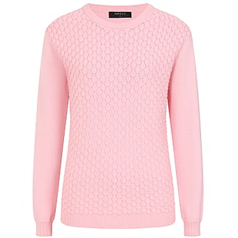 https://tjcuk.sirv.com/Products/81/0/8107500/Emreco-Womens-Knitted-Bubble-Textured-Round-Neck-Jumper-Size-M-Pink_8107500_1.jpg?w=342&h=342
