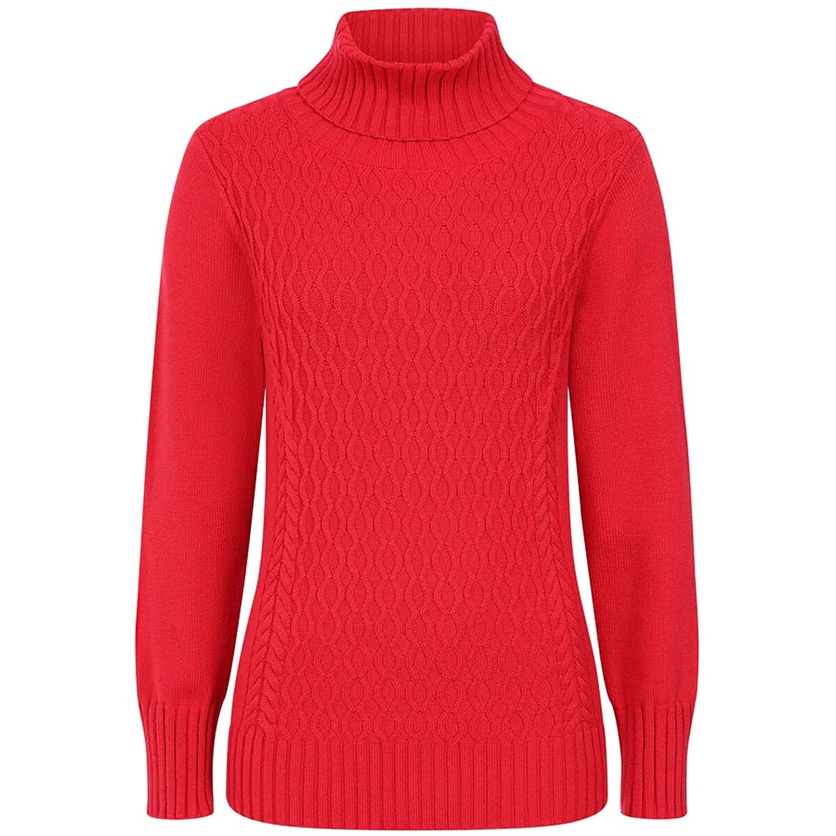 Emreco Chunky Cable Front Roll Neck Jumper 