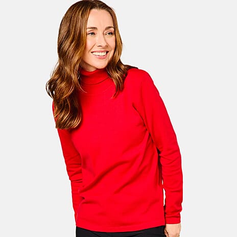 Emreco Classic Roll Neck Jumper (Size XL, 20-22) - Red